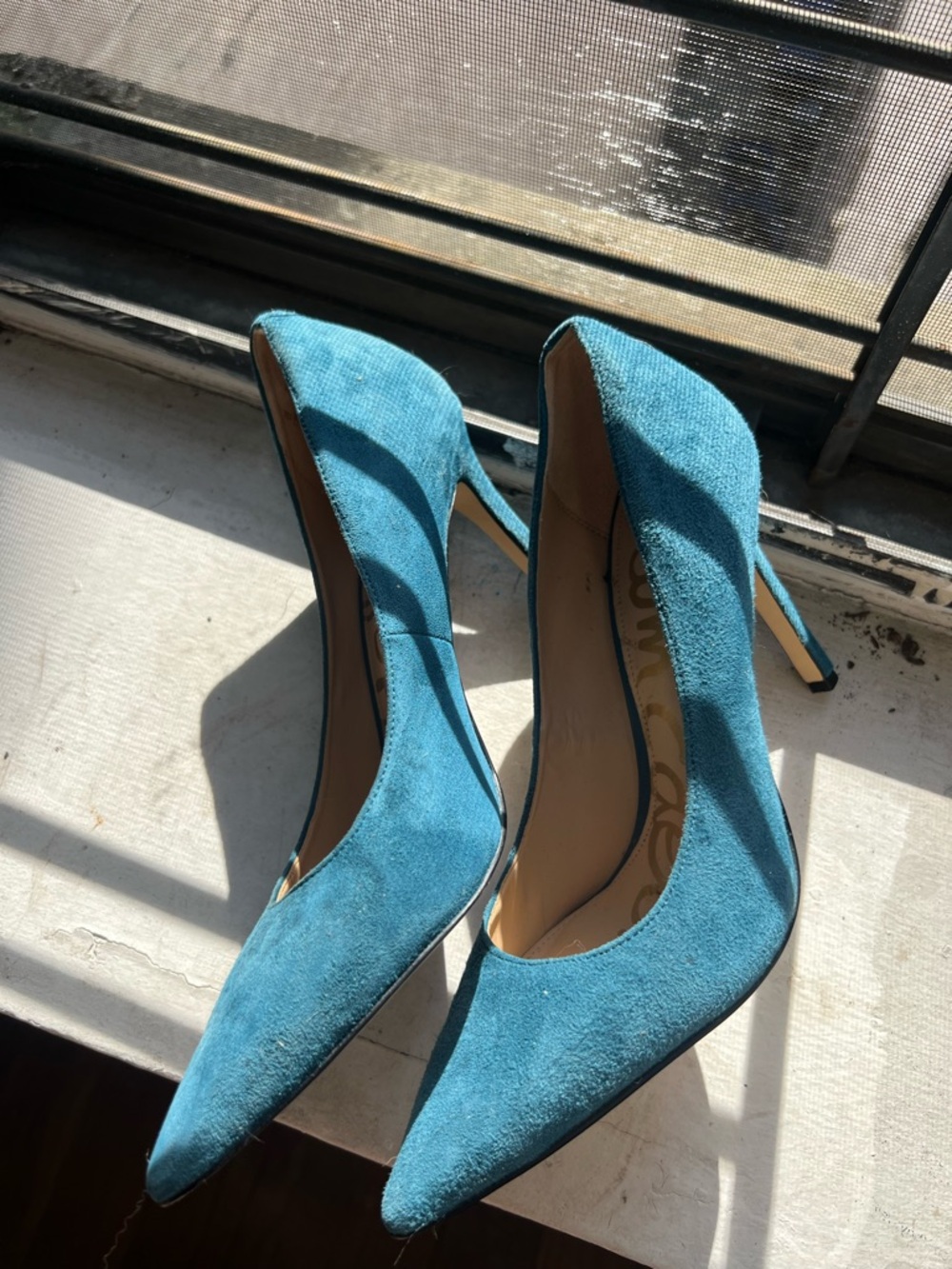 Sam Edelman Teal Suede Pointed Pumps - Picture 5 of 5